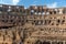 Panorama of inside part of Colosseum in city of Rome, Italy