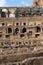 Panorama of inside part of Colosseum in city of Rome, Italy