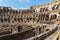 Panorama of inside part of Colosseum in city of Rome, Italy