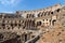 Panorama of inside part of Colosseum in city of Rome, Italy