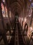 Panorama interior indoor nave view of Basilica del Voto Nacional in historic old center of Quito Pichincha Ecuador