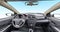 Panorama in interior leather salon of prestige modern car. steering wheel, shift lever and dashboard isolated on white background