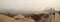 Panorama of invisible Sydney opera house and harbor bridge in the smoke haze, from bush fire in NSW, Australia :10-12-2019