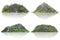 Panorama island, hill, mountain isolated on a white background. The collection of Mountain