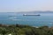 Panorama Istanbul and bosporus. Panoramic view of Istanbul. Europe meets Asia in Istanbul. Horizontal panorama of bosphorus.