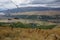 Panorama of Jermuk spa resort city and Arpa river canyon form ropeway station. Armenia.