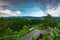 Panorama of the Karkonosze Mountains in Poland at dawn