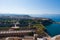 Panorama of Kerkyra from the Old Fortress. Corfu island in Greece.