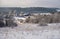 Panorama of Klin-Dmitrovsky ridge with villages, Sergiev Posad district, Moscow region, Russia