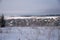 Panorama of Klin-Dmitrovsky ridge with villages, Sergiev Posad district, Moscow region, Russia