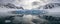 Panorama of Kongsvegen glacier in Svalbard