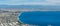 Panorama of Konyaalti beach and Antalya city from Tunektepe mountain, Turkey.