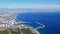 Panorama of Konyaalti beach and Antalya city from Tunektepe mountain, Turkey.