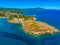 Panorama of Koroni castle in Greece