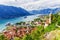 Panorama of Kotor and a view of the mountains, Montenegro