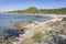 Panorama of La Ficaccia beach in Sardinia