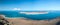 Panorama of La Graciosa island, aerial view from Mirador del Rio in Lanzarote, Canary islands Spain