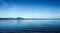 Panorama of Lake Bracciano in Roma of Italy. Lakescape and mountains