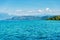 Panorama of Lake Garda and Italian Alps from Lazise village - Veneto Italy