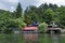 Panorama of lake Kleptuza toward karst spring and varied plant