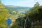 Panorama of Lake Lough Tay or The Guinness Lake. County Wicklow, Wicklow Mountains National Park, Ireland.