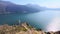 Panorama of Lake Lugano from Monte Arbostora slope, Morcote, Switzerland