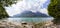 Panorama of lake Molveno in Italy