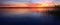 Panorama of Lake with Reeds at Sunset