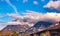 panorama of the lake of Santa Croce seen from the village of Alpago beautiful areas surrounded by mountains at an hour from the