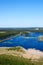 Panorama of lakes and woods of Karelia