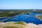 Panorama of lakes and woods of Karelia
