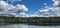 Panorama of lakes and woods of Karelia republic,