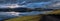 Panorama of Landmannalaugar at daybreak, Iceland.