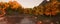 Panorama landscape autumn on the edge of the lake 3D CG