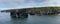 Panorama landscape of the Ballybunion Cliff Walk and rugged cliffs and seashore in County Kerry