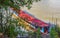 Panorama landscape and boats Mekong river and Luang Prabang Laos