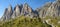 Panorama landscape of dolomite alps