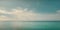 Panorama landscape of empty tropical turquoise sea and sky blue background. Generative AI