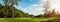 panorama landscape golf crouse with sunlight