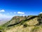 Panorama landscape of a hill with rocks in South Africa Graaff-Reinet, Valley of Desolation, Karoo