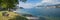 panorama landscape lakeside garda lake, beautiful tourist destination italy north