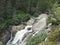 Panorama landscape of the mountains in austria waterfall