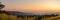 Panorama of landscape mountains valley during the sunset. Natural outdoor background concept