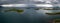 Panorama landscape of the sunken drumlin islands of Clew Bay in County Mayo of western Ireland