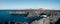 Panorama landscape of unique lava`s caves and ocean