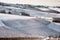 Panorama of Langhe region in Northern Italy on winter