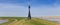 Panorama of a large buoy on top of the dike in Nieuwe Statenzijl