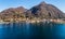 Panorama of Laveno Mombello on the coast of lake Maggiore, Italy