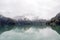 Panorama left-to-right Ritsa lake in the spring morning