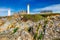 Panorama of lighthouse and ruin of monastery, Pointe de Saint Ma